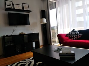 Living area - Black and White Apartments (Bucharest)