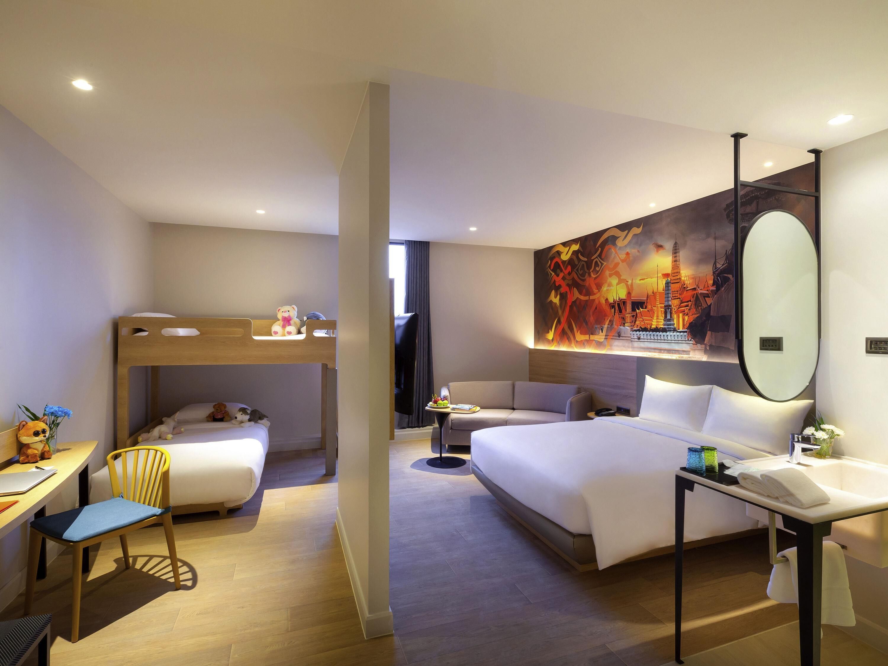 Family Room, Multiple Beds | In-room safe, desk, soundproofing, free cribs/infant beds