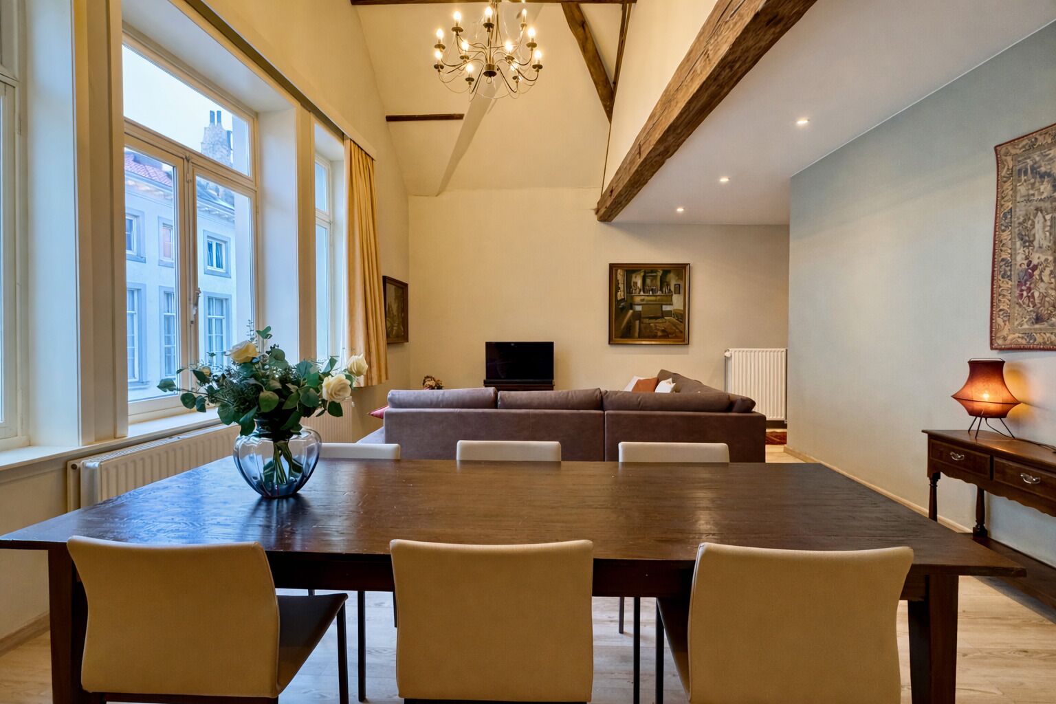 Televisie, een dvd-speler, boeken en een filmbibliotheek