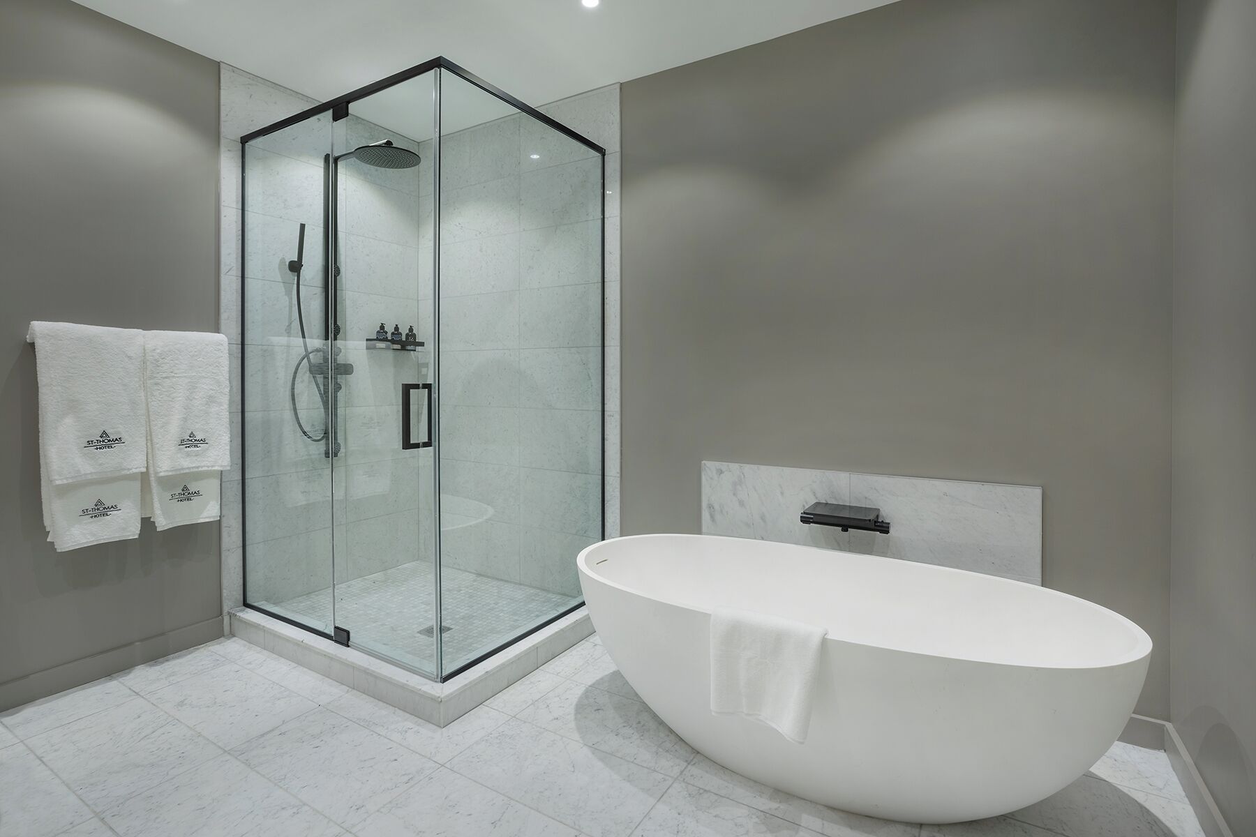 superior quadruple room, 2 queen beds, non smoking | bathroom | designer toiletries, hair dryer, bathrobes, slippers