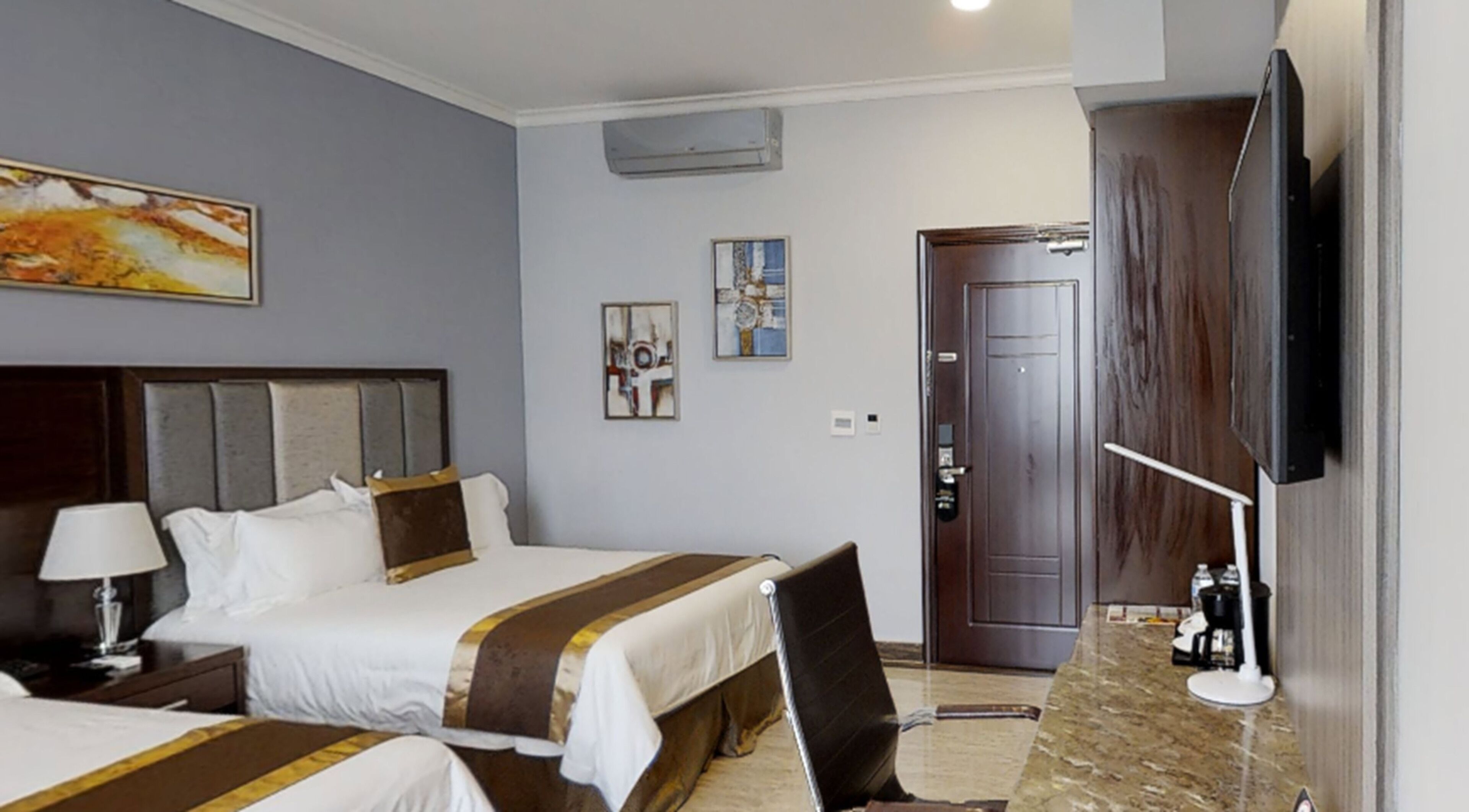 executive room, 2 double beds, non smoking, mountain view | in-room safe, desk, blackout curtains, iron/ironing board