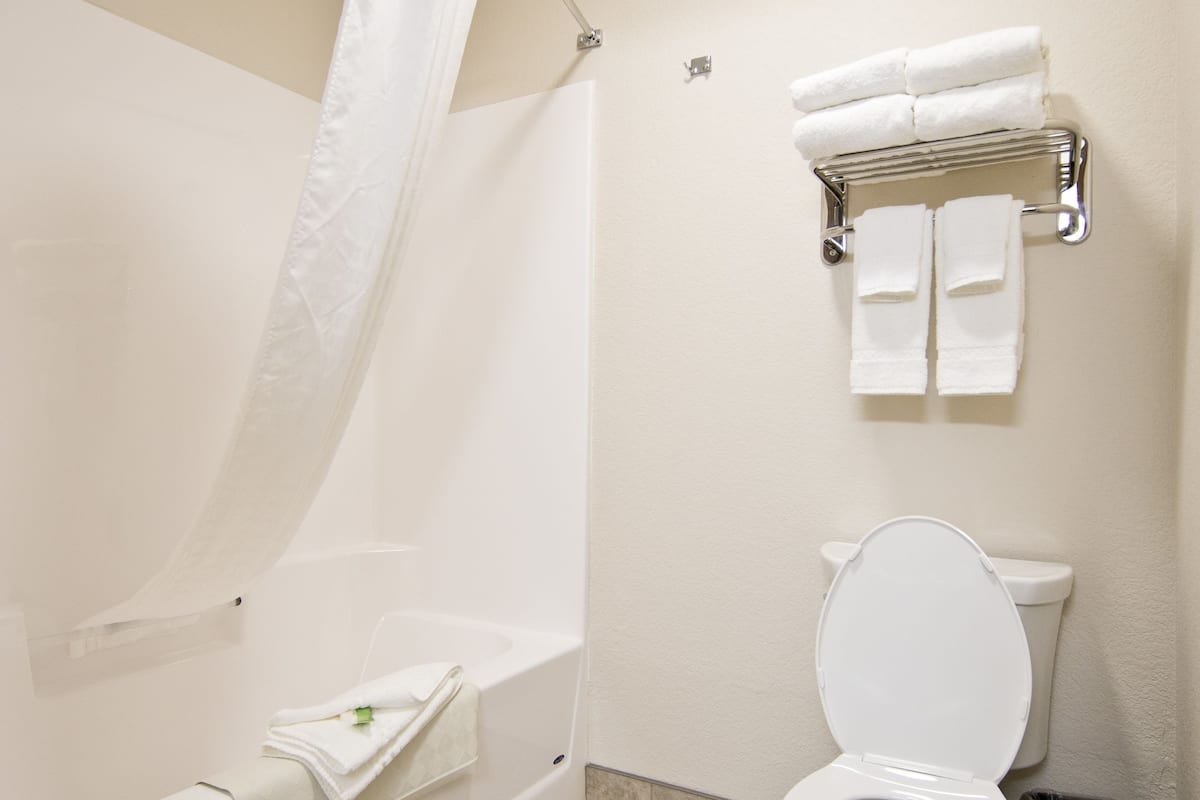 room, 2 queen beds, non smoking | bathroom | combined shower/bathtub, free toiletries, hair dryer, towels
