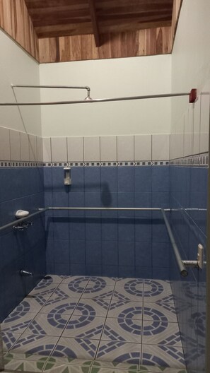 Habitación cuádruple estándar | Baño | Ducha y cabezal de ducha tipo lluvia
