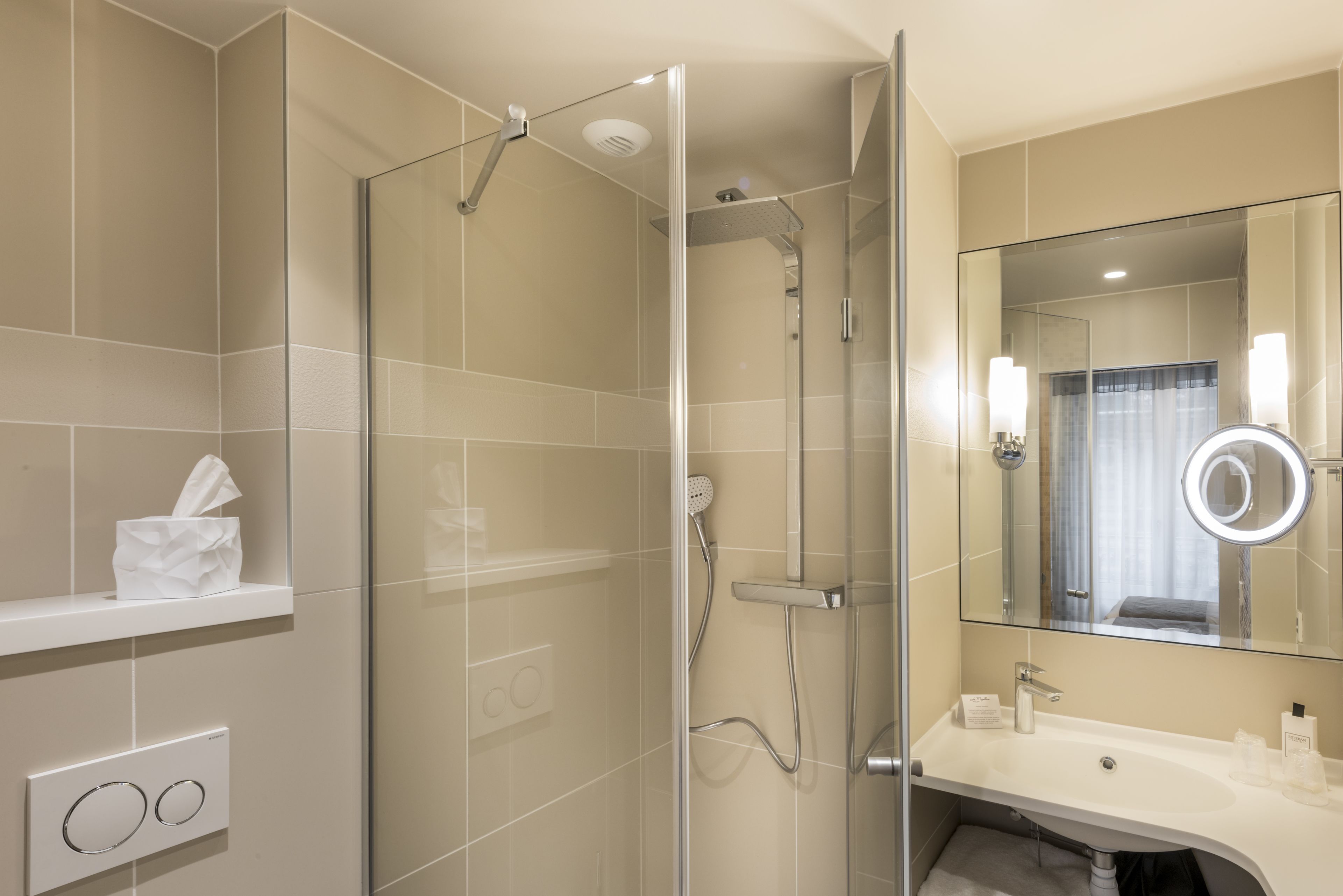 shower, free toiletries, hair dryer, slippers