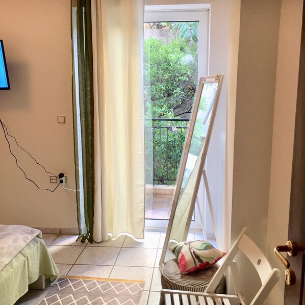 Blackout curtains, iron/ironing board, free WiFi, bed sheets