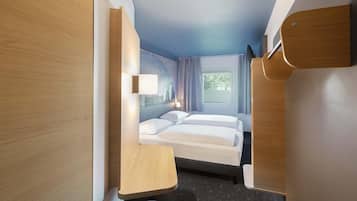 Escrivaninha, cortinas blackout, quartos à prova de som