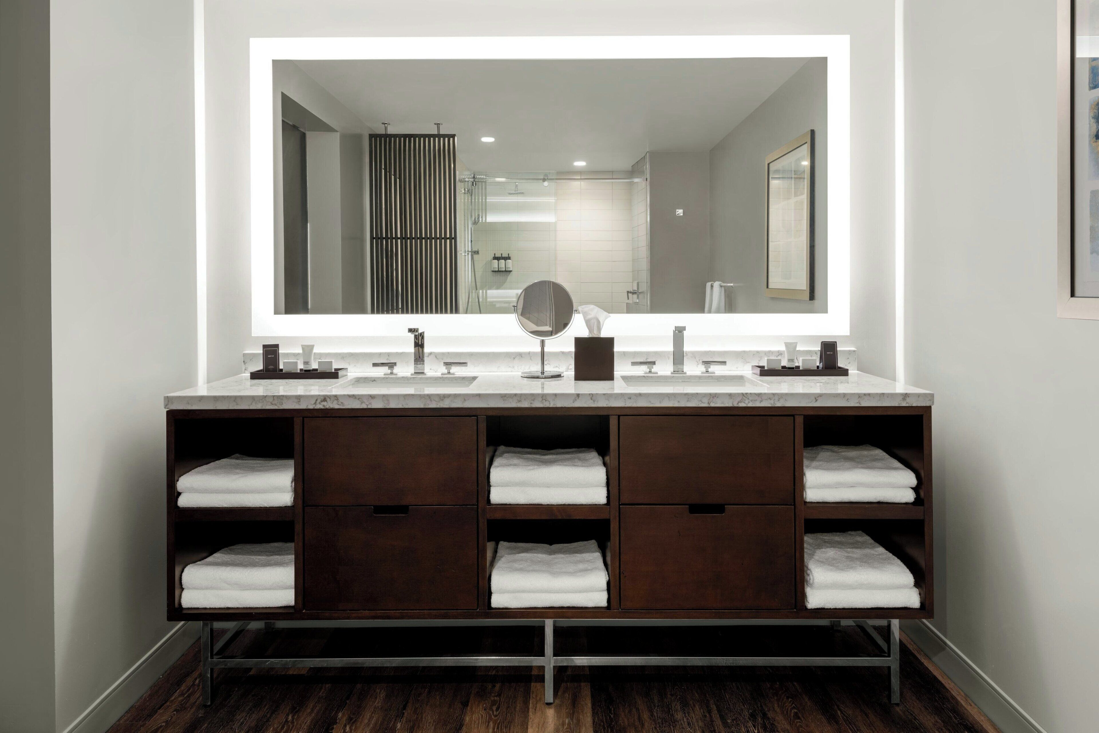 free toiletries, hair dryer, bathrobes, towels