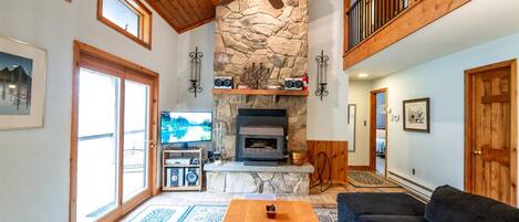 TV, fireplace, DVD player