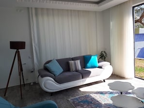 Televisión de pantalla plana y chimenea 