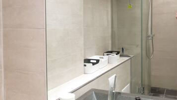 Shower, hair dryer