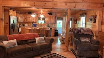 Smart TV, fireplace, stereo