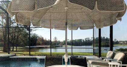 Dez '18 renovierte Villa am See mit riesigem Pool nach Süden, Disney in 10 Minuten