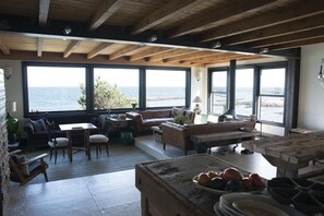 TV, fireplace, DVD player, books - PRIVATE OCEANFRONT COMPOUND with spectacular ocean views from nearly every room (Bailey Island)