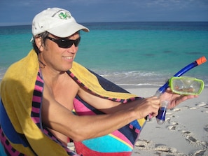 Guests can enjoy snorkeling and swimming in the clear blue ocean.