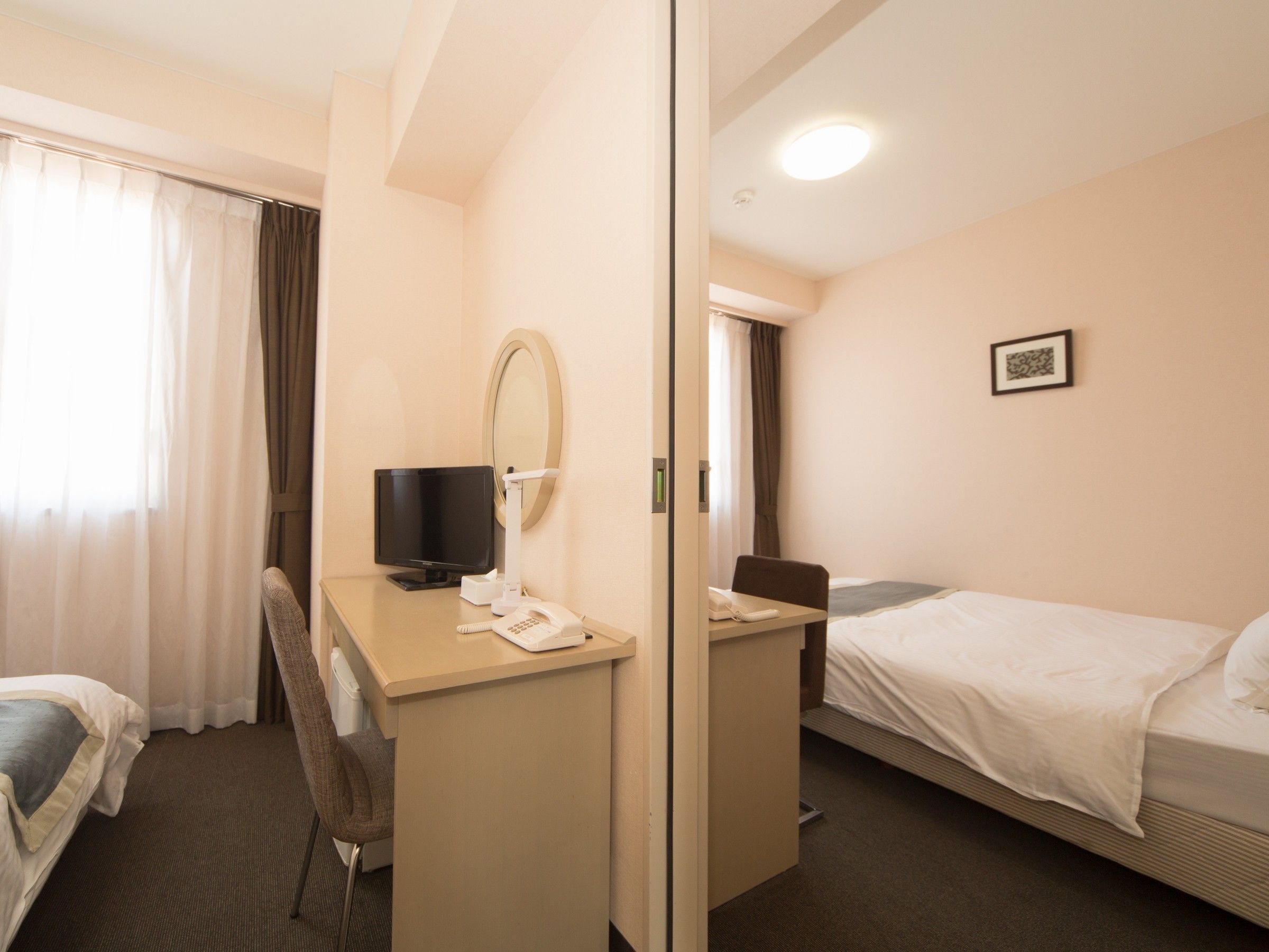 desk, laptop workspace, blackout curtains, soundproofing