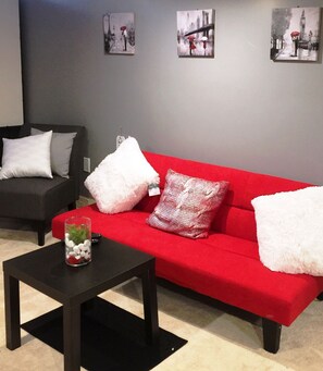 Smart TV, fireplace, Netflix, DVD player