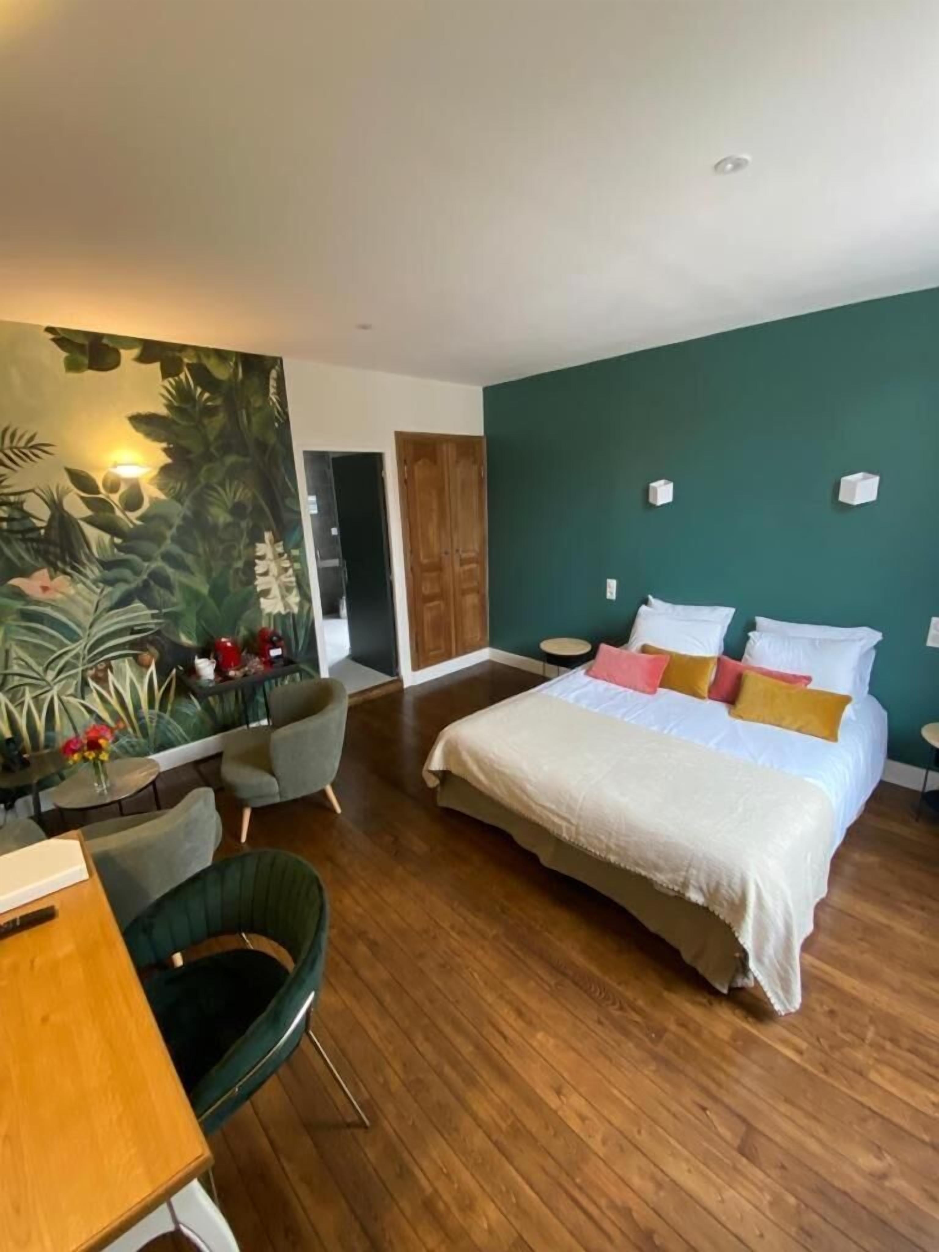 Individually decorated, individually furnished, desk, iron/ironing board