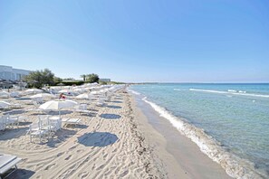 Private beach nearby, white sand, beach shuttle, sun loungers