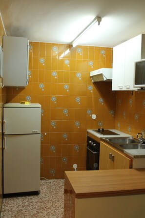 Apartamento, 1 quarto (5) | Cozinha privada | Geladeira grande, micro-ondas, fogão, cooktop