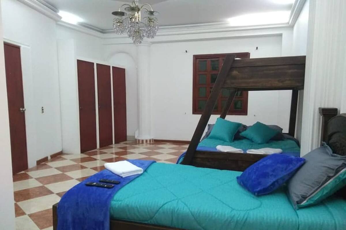 El Parche Family Room, 1 Double, 1 Single and 1 Bunk Bed | Iron/ironing board (on request), WiFi (free), bed sheets