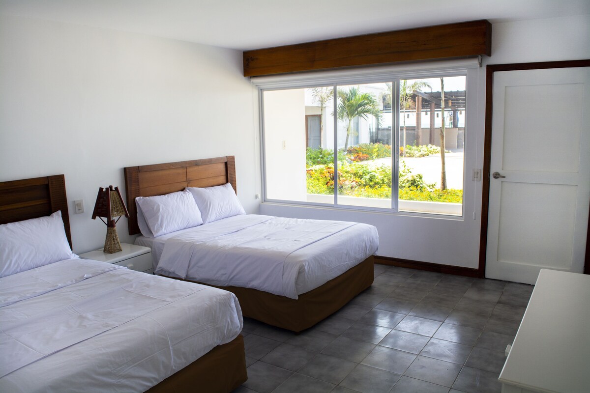 Blackout curtains, iron/ironing board, free WiFi, bed sheets