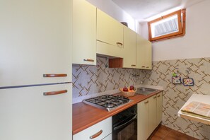 Fridge, oven, stovetop, dishwasher