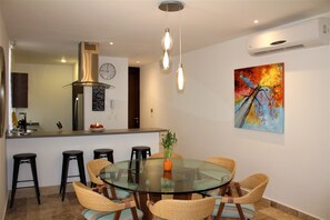 Comfort Apartment, 2 Bedrooms, Poolside (1 King Bed, 2 Single Beds, 1 Sofa Bed) | Living area | Flat-screen TV - Mi Querido Tulum Eco-Chic condo by HA (Tulum)