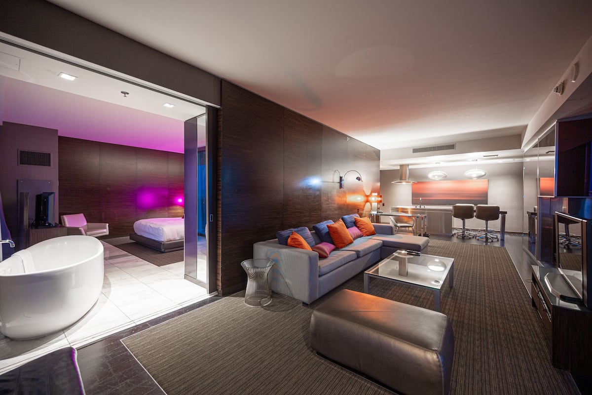 Two-Bedroom - Strip View & Balcony | Living area
