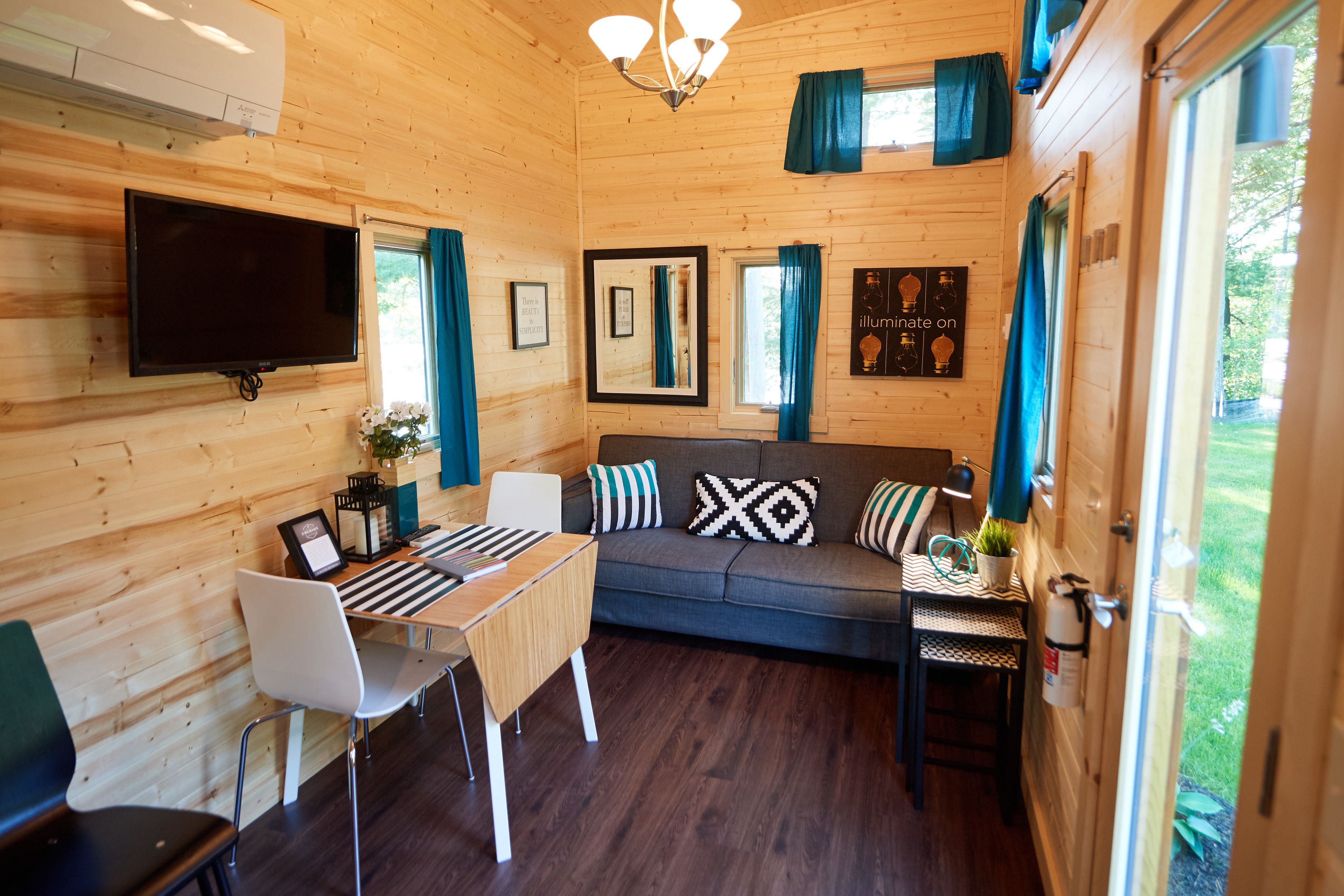 House, Multiple Beds, Kitchenette (EmersonTiny House) | Living area | 100-inch flat-screen TV with cable channels, TV