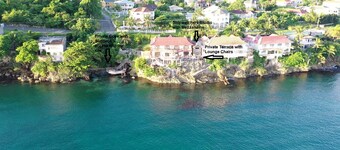 Ship watchers Oceanfront Tiny House Retreat with Mezzanine and Private Jetty