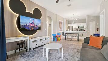 Smart TV, video games, DVD player, table tennis