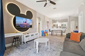Smart TV, video games, DVD player, table tennis