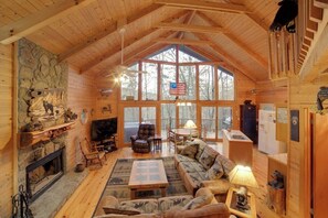 Télévision, cheminée