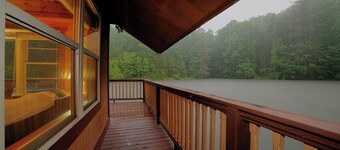 Knott's Landing floating on water cabin