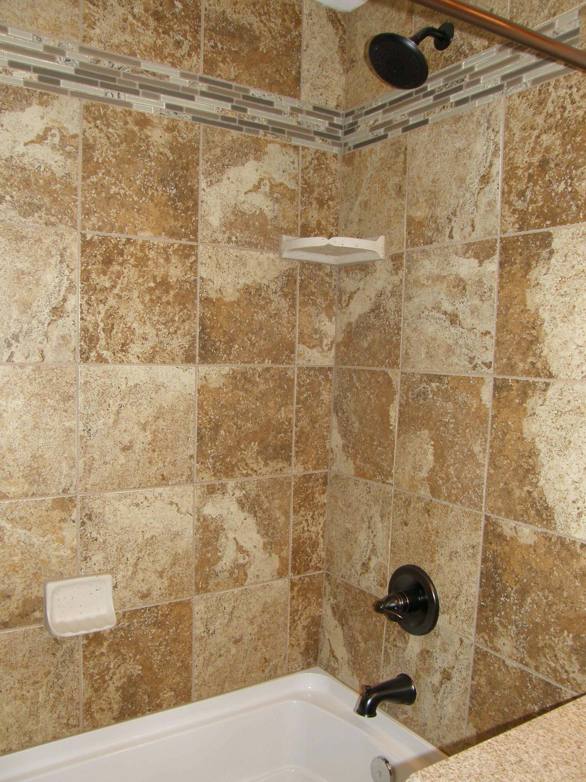 Combined shower/tub, hair dryer, towels, soap