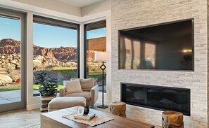TV, fireplace, DVD player