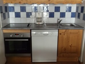 Microwave, oven, dishwasher, coffee/tea maker