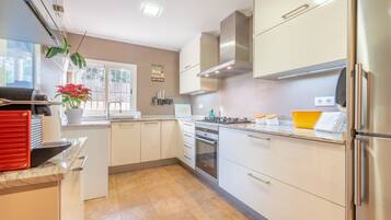 Kühlschrank, Mikrowelle, Ofen, Herdplatte