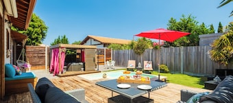VILLA ROMANCE: détente ,piscine chauffée ,spa privatif, vélos et wifi