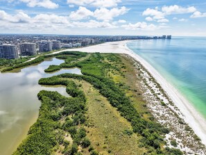 Playa en los alrededores, camastros y toallas de playa 