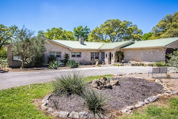 front view of the house on a sunny texas day