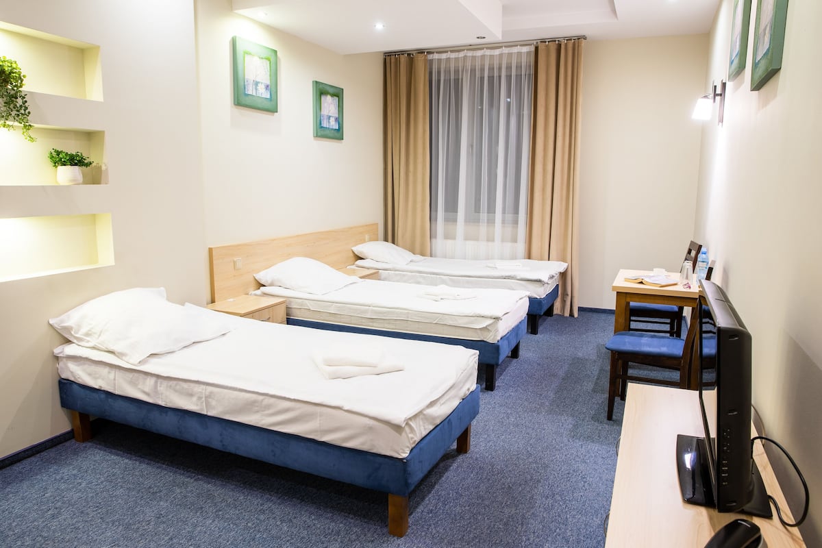 Driepersoonskamer | Een bureau, gratis wifi, beddengoed, rolstoeltoegankelijk