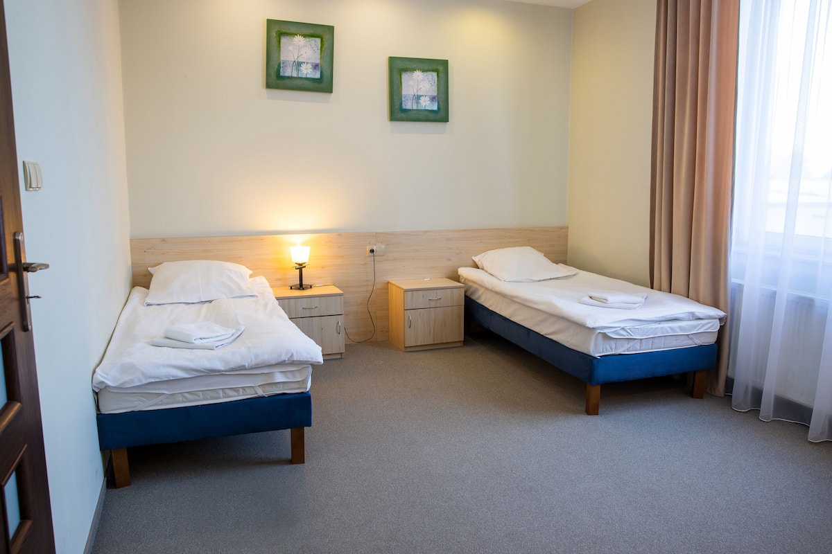 Twin kamer | Een bureau, gratis wifi, beddengoed, rolstoeltoegankelijk