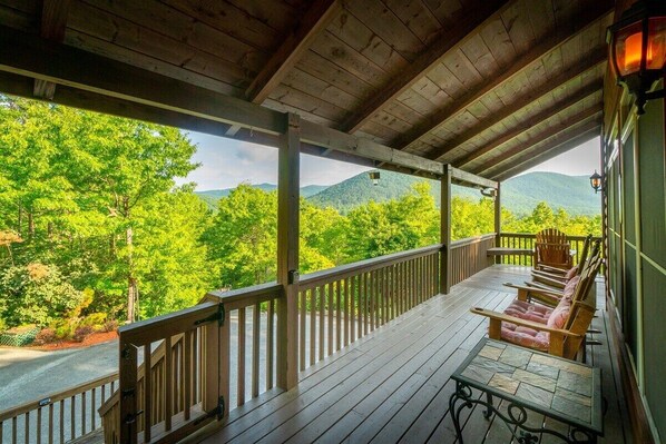 Cozy porch with views