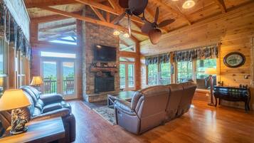 Smart TV, fireplace, table football