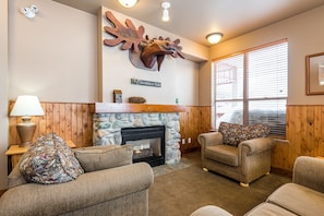 TV, fireplace, DVD player