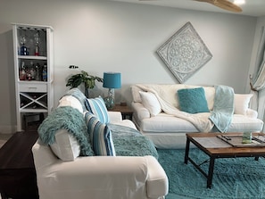 Smart TV, DVD player, books, video library