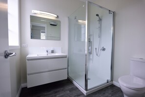 Business-Apartment, 2 Queen-Betten, Nichtraucher | Badezimmer | Dusche, Designer-Toilettenartikel, Haartrockner, Handtücher