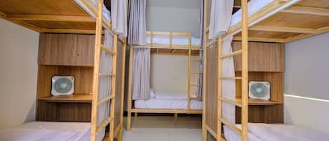 Blackout curtains, free WiFi, bed sheets