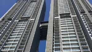 A high-rise building with a modern architectural design, featuring a grid of windows and balconies. - A3 FAMILY Suites 4-6pax Jonker Melaka (Malacca City)